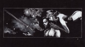 Men and Women Fight- sand paper sketch